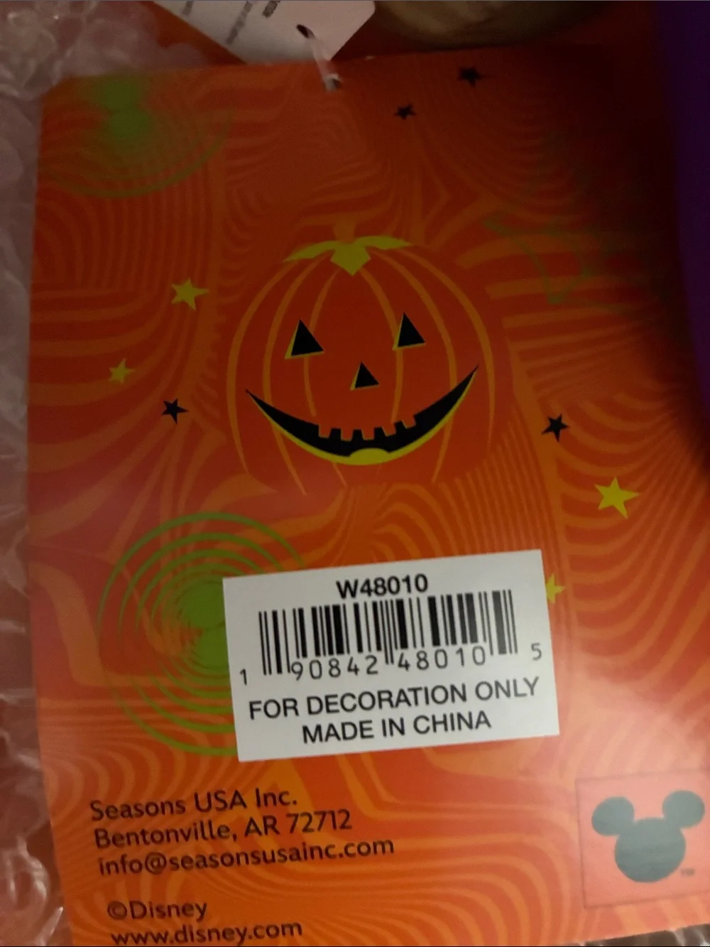 Disney Mickey & Minnie Mouse Light Up  Halloween Pumpkins Set of 2. Flaws